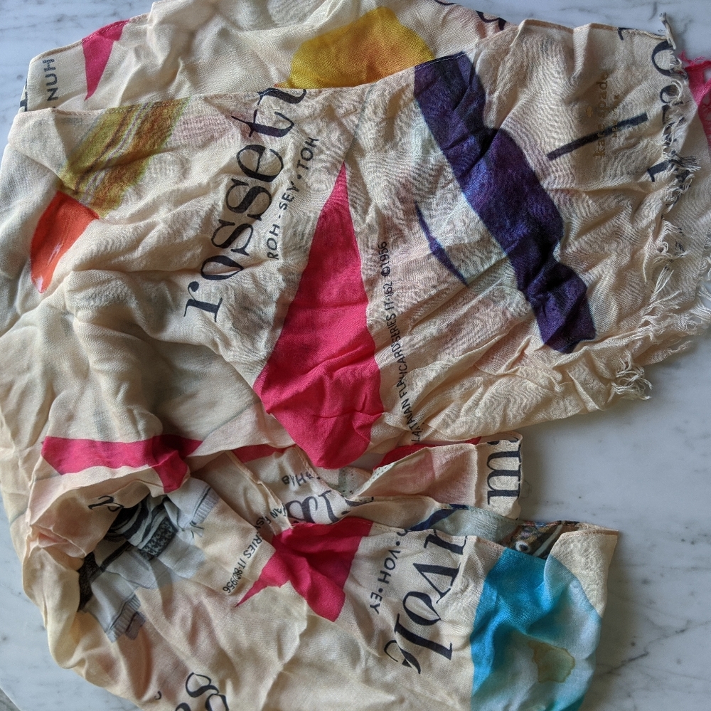 Kate Spade Italian Flashcard Scarf